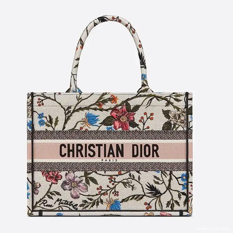 Mutabilis Rosa Canvas White Dior Motif Tote Book 0429 Hot Sale